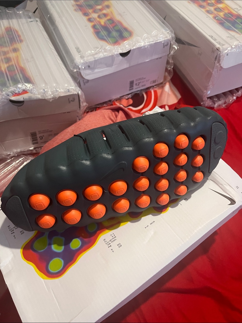 Nike Kids Sneakers in Dark Gray and Bright Orange